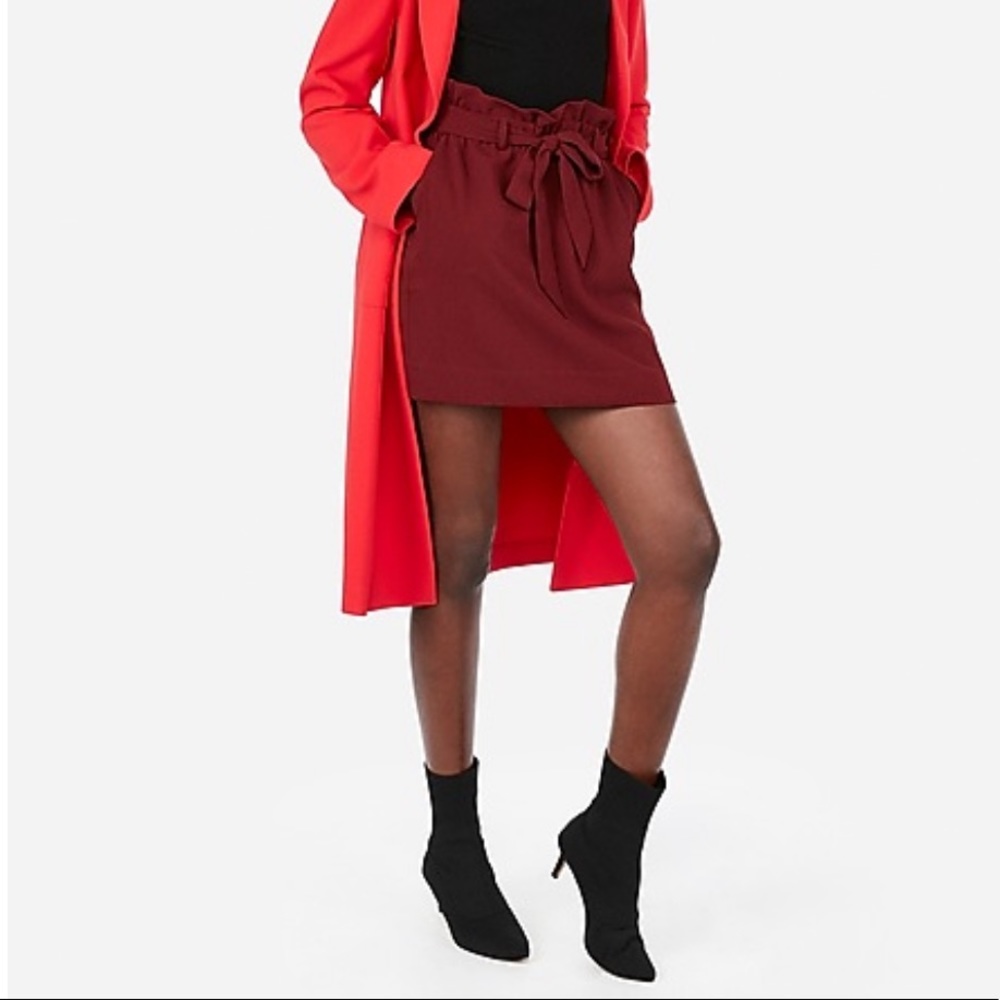 Express : High Waisted Sash Tie Mini Skirt